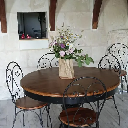 Gite Des Perreyeurs - Maison Troglodyte Avec Vue Sur Loire Montsoreau Exterior foto