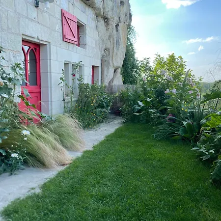 Gite Des Perreyeurs - Maison Troglodyte Avec Vue Sur Loire Montsoreau Exterior foto